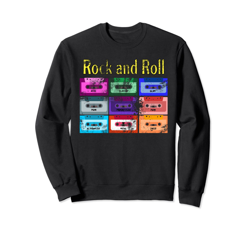 Rock And Roll Cassette Mix Tapes Sweatshirt - Graphic Print Unisex - T-Shirt, Sweatshirt, Hoodie