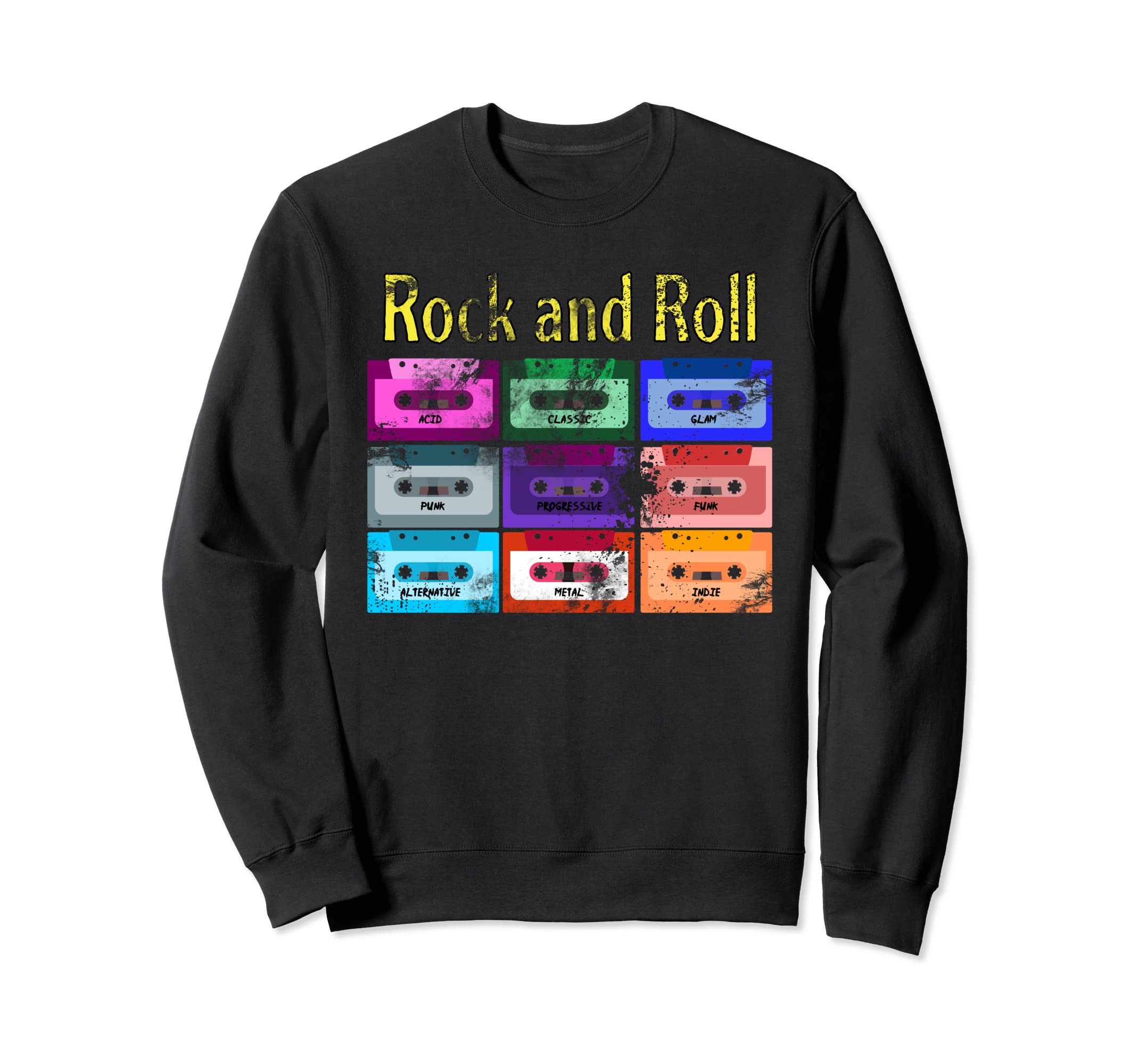 Rock And Roll Cassette Mix Tapes Sweatshirt - Graphic Print Unisex - T-Shirt, Sweatshirt, Hoodie