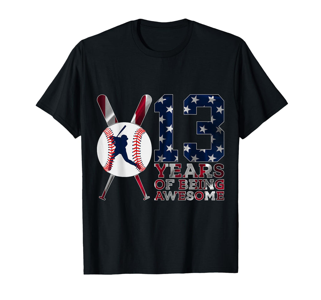 13 Years Being Awesome Baseball 13Th T-Shirt - Minimalist Print for Adults - T-Shirt, Sweatshirt, Hoodie