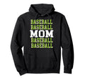 Baseball Mama Repeated Lime Green White Hoodie - Trendy Graphic for Adults - T-Shirt, Sweatshirt, Hoodie