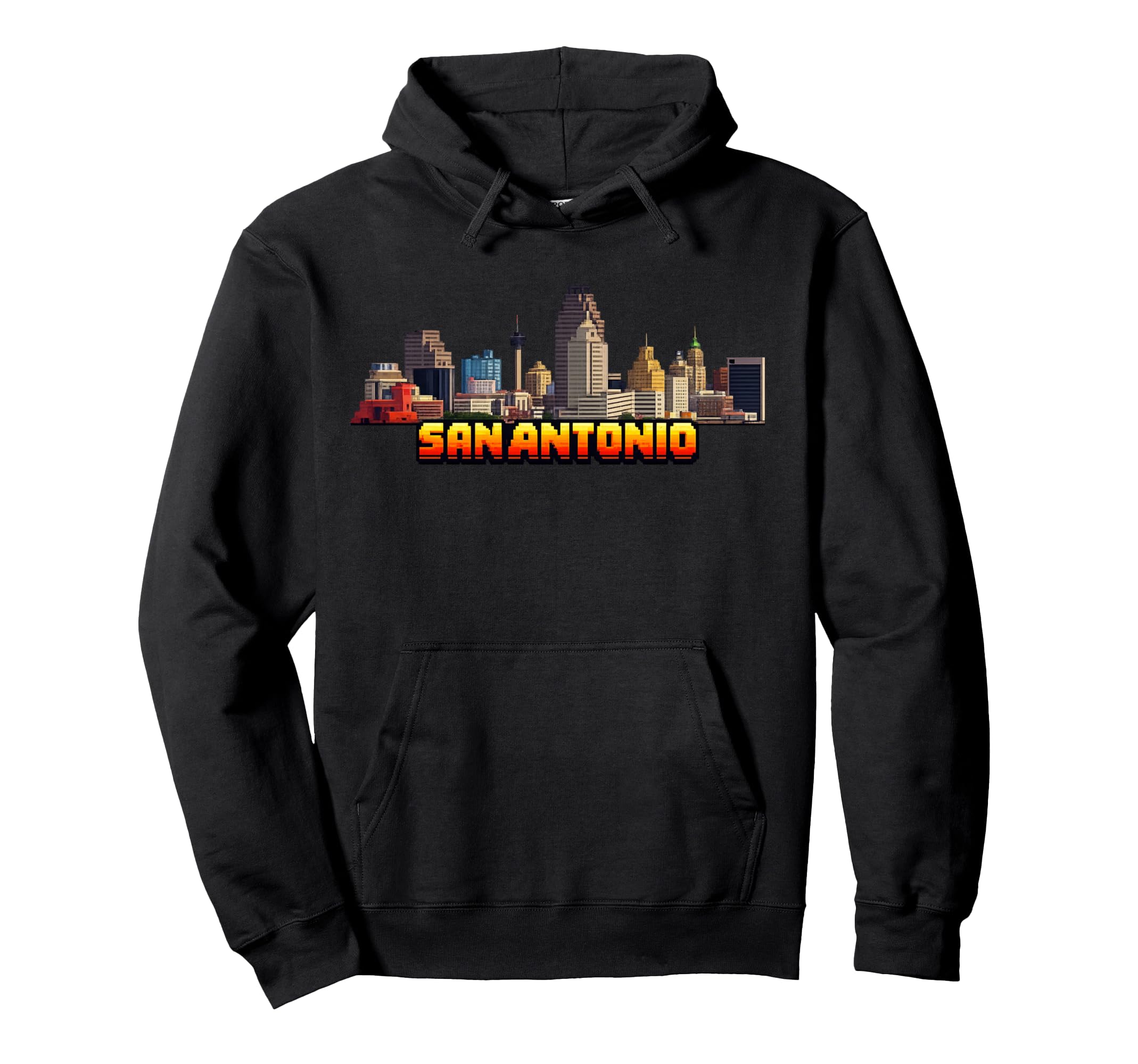 San Antonio 8 Bit Video Arcade Hoodie - Casual Everyday Wear Men Women - T-Shirt, Sweatshirt, Hoodie