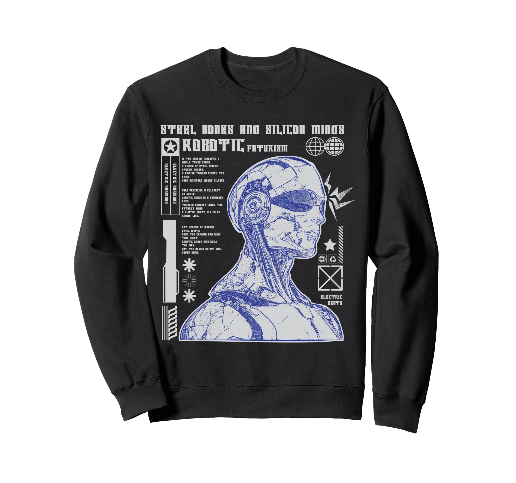 Y2K Robot Bold Urban Graffiti Sweatshirt - Fun Novelty Design Unisex - T-Shirt, Sweatshirt, Hoodie