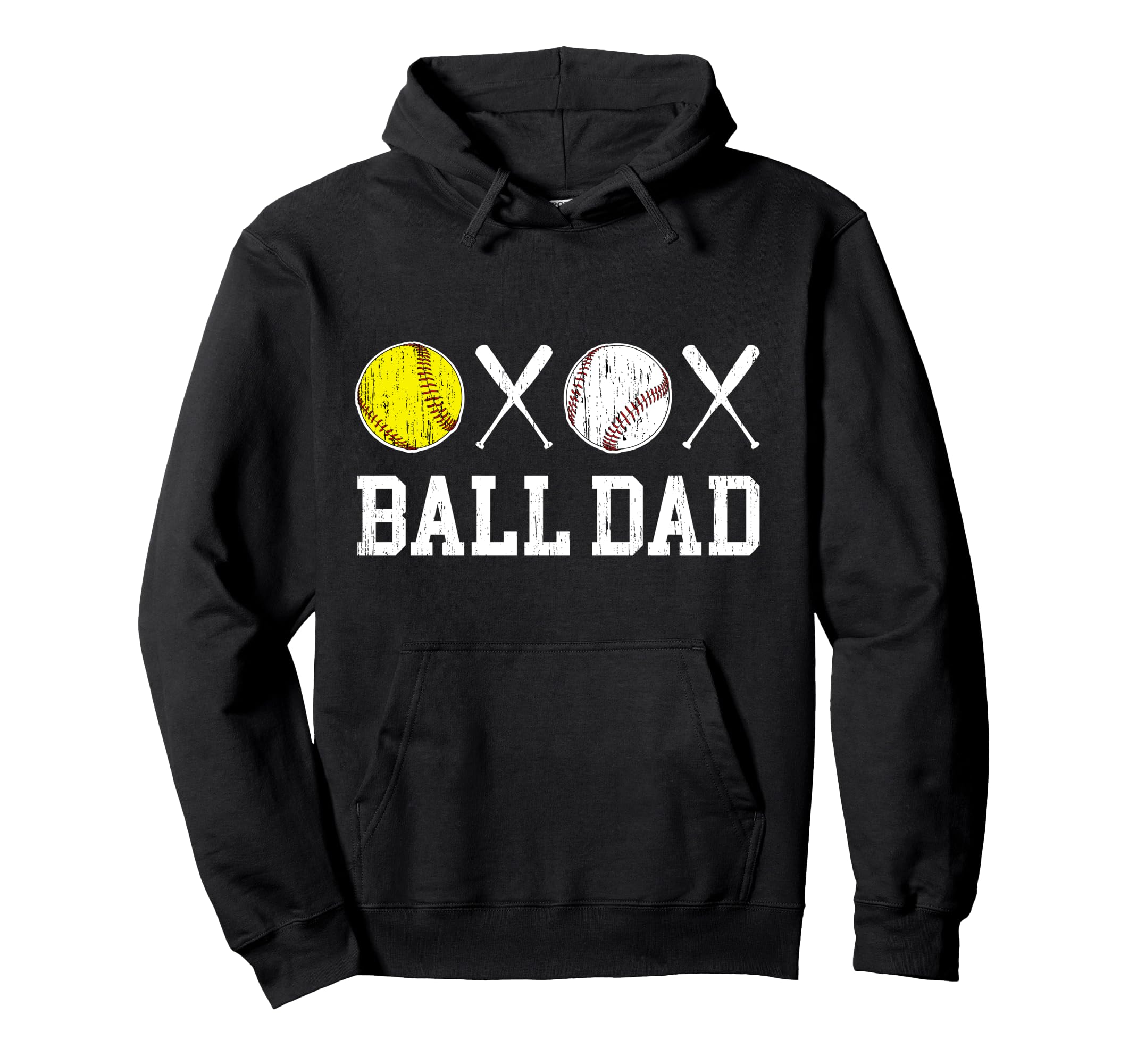 Ball Dad Baseball Softball Dad Ballers Hoodie - Graphic Print Unisex - T-Shirt, Sweatshirt, Hoodie