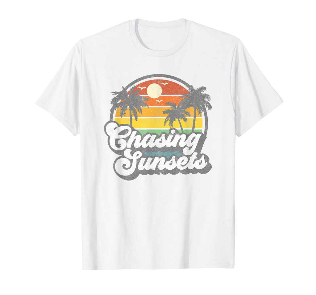 Chasing Sunsets Beach Summer Sunset T-Shirt - Novelty Apparel for Adults - T-Shirt, Sweatshirt, Hoodie
