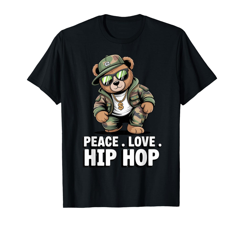 Camouflage Rapper Teddy Bear Camo 80S T-Shirt - Minimalist Print Unisex - T-Shirt, Sweatshirt, Hoodie