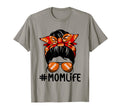 Football Messy Bun Proud Mom Baseball T-Shirt - Trendy Graphic for Adults - T-Shirt, Sweatshirt, Hoodie