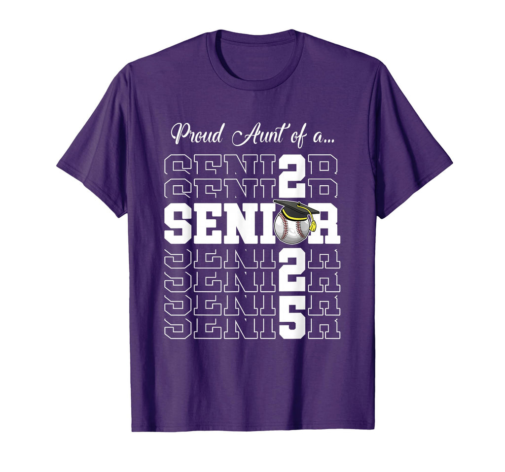 Senior 2025 Baseball Aunt Gift T-Shirt - Aesthetic Graphic for Adults - T-Shirt, Sweatshirt, Hoodie