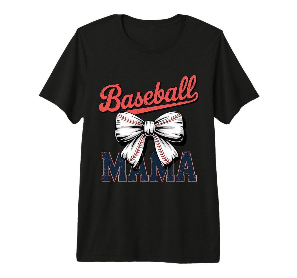 Coquette Bow Baseball Mama Sports Mom Tri T-Shirt - Trendy Graphic Unisex - T-Shirt, Sweatshirt, Hoodie