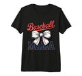 Coquette Bow Baseball Mama Sports Mom Tri T-Shirt - Trendy Graphic Unisex - T-Shirt, Sweatshirt, Hoodie