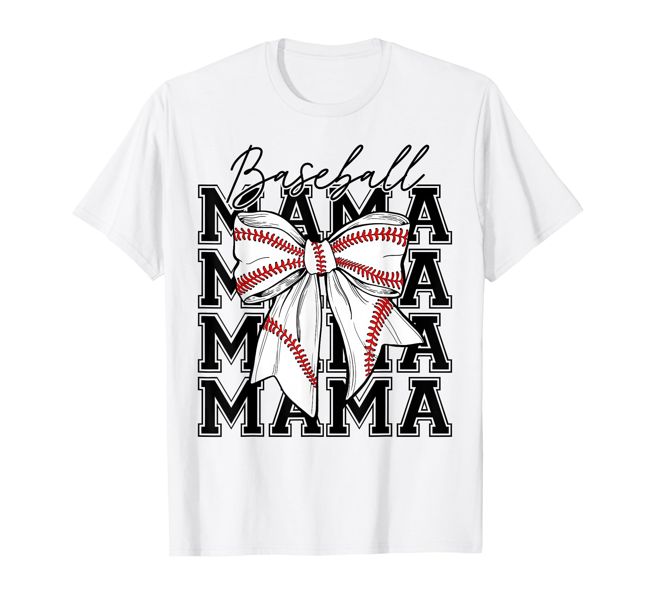 Womens Baseball Mama Coquette Bow Baseball T-Shirt - Graphic Print Unisex - T-Shirt, Sweatshirt, Hoodie