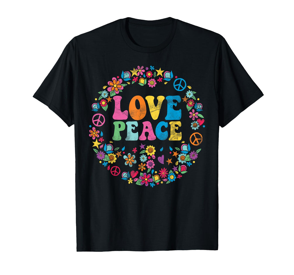 Groovy Tie Dye Peace Love Hippie T-Shirt - Aesthetic Graphic for Adults - T-Shirt, Sweatshirt, Hoodie