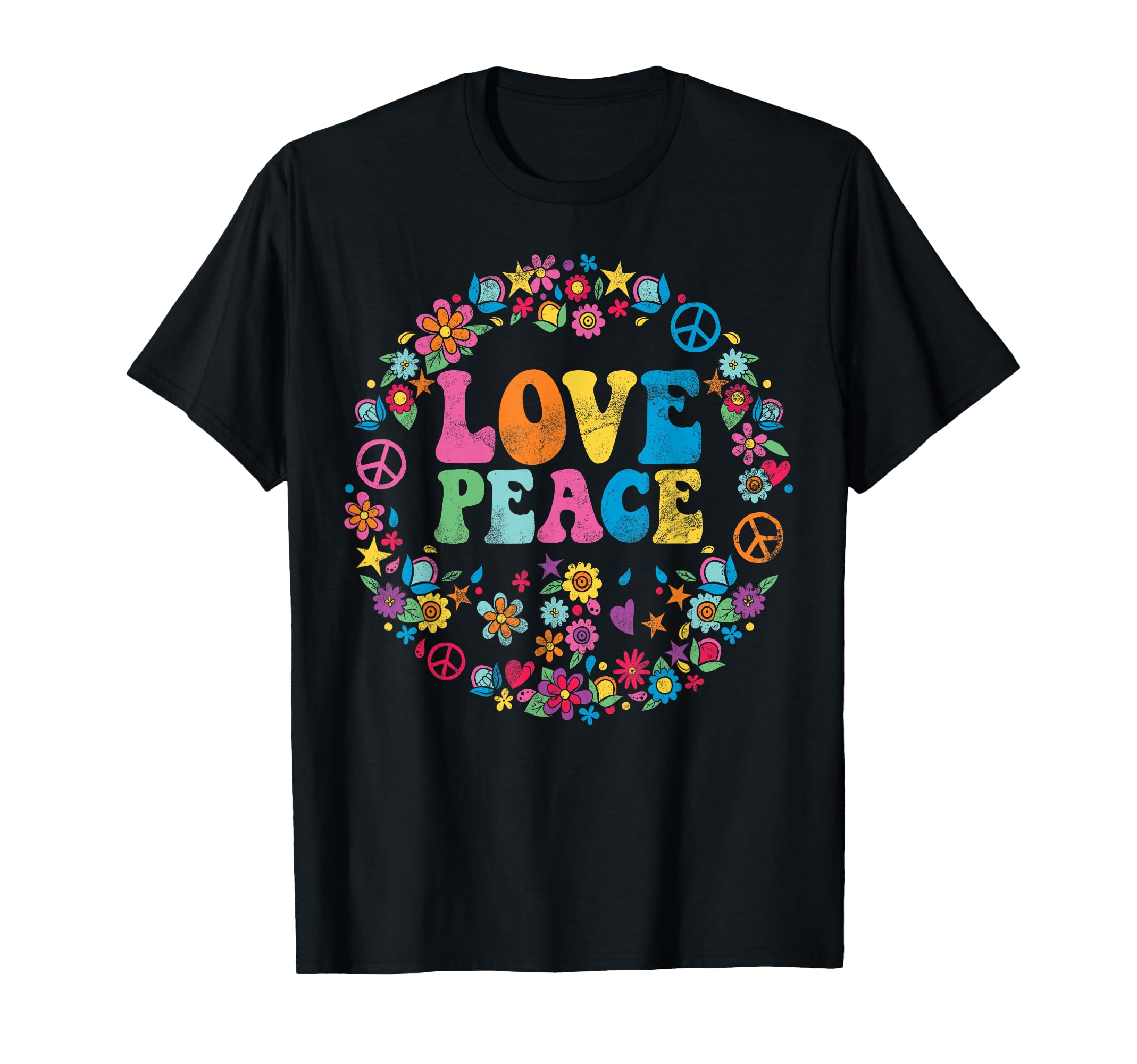 Groovy Tie Dye Peace Love Hippie T-Shirt - Aesthetic Graphic for Adults - T-Shirt, Sweatshirt, Hoodie