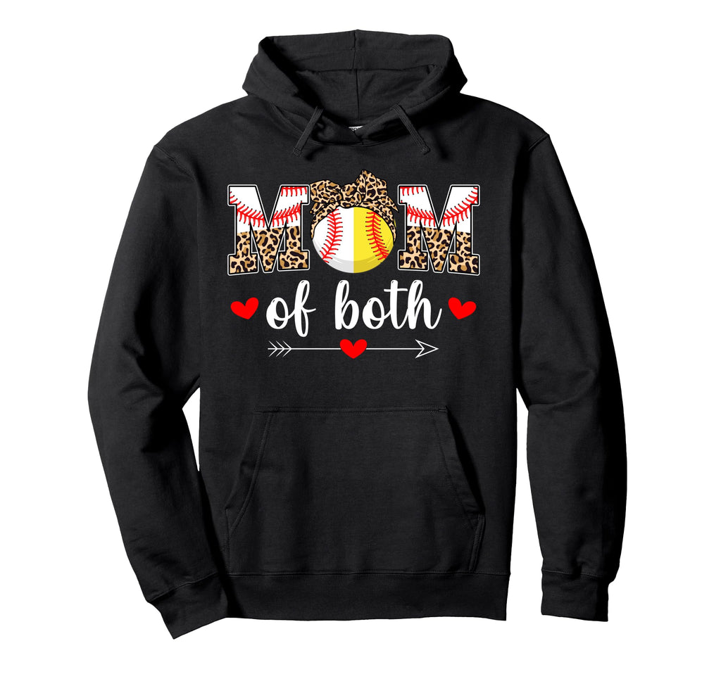 Mom Both Baseball Softball Mama Hoodie - Aesthetic Graphic for Adults - T-Shirt, Sweatshirt, Hoodie