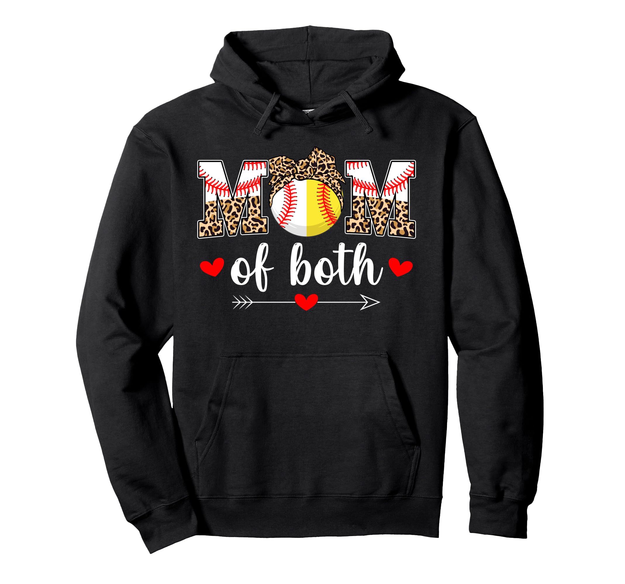 Mom Both Baseball Softball Mama Hoodie - Aesthetic Graphic for Adults - T-Shirt, Sweatshirt, Hoodie