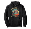 1990 Born 1990 Sunset Cassette Tape Hoodie - Fun Novelty Design for Adults - T-Shirt, Sweatshirt, Hoodie