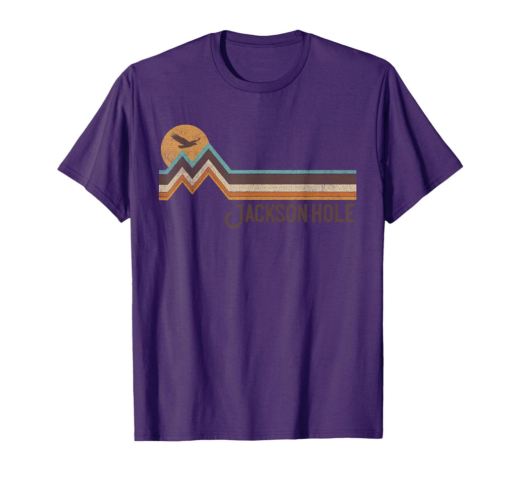 Jackson Hole Wyoming 70S 80S Distressed T-Shirt - Fun Novelty Design Unisex - T-Shirt, Sweatshirt, Hoodie