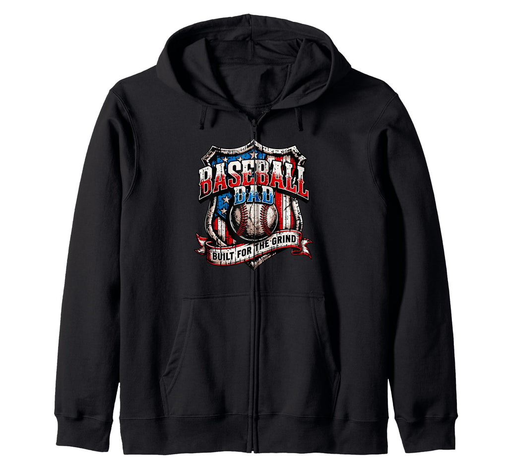 Funny Usa Patriotic Baseball Fathers Hoodie - Novelty Apparel Men Women - T-Shirt, Sweatshirt, Hoodie