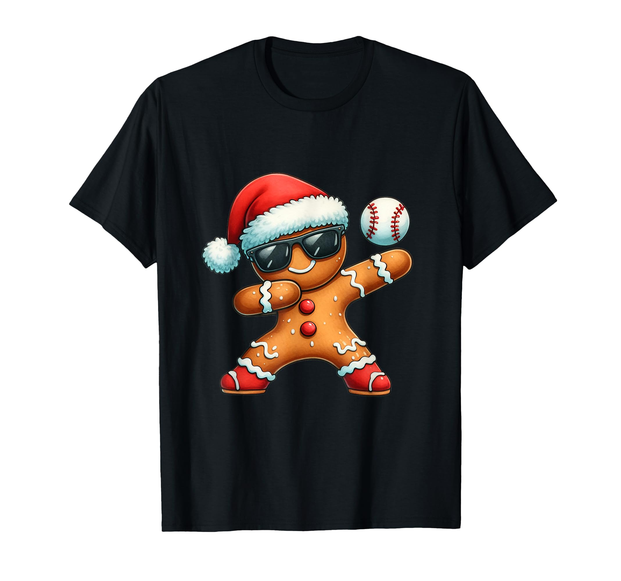 Gingerbread Dabbing Baseball Baseball T-Shirt - Streetwear Style Unisex - T-Shirt, Sweatshirt, Hoodie