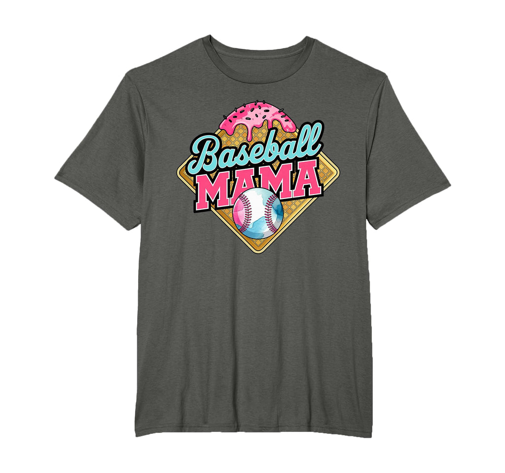 Baseball Mama Home Plate Ice Cream T-Shirt - Aesthetic Graphic for Adults - T-Shirt, Sweatshirt, Hoodie