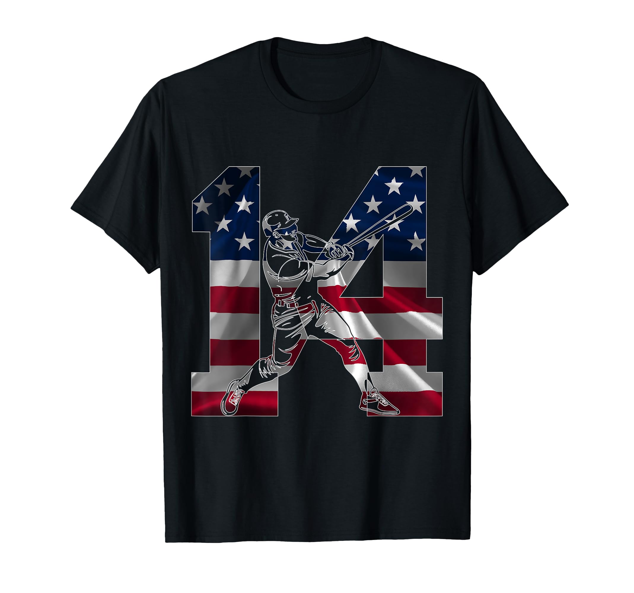 Number 14 Years Baseball 14Th Birthday T-Shirt - Graphic Print Unisex - T-Shirt, Sweatshirt, Hoodie