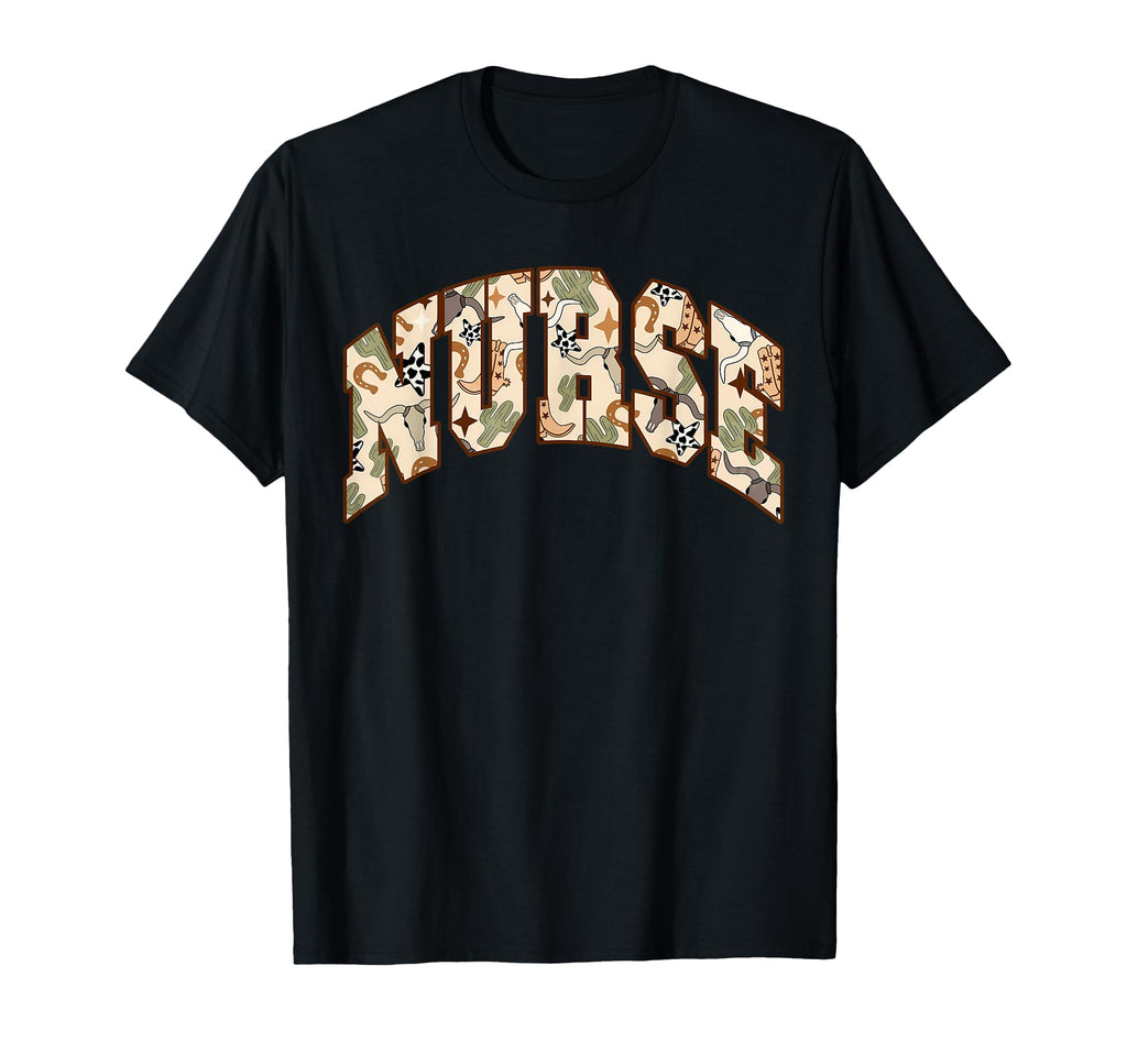 Nurse Country Western Cow Skull T-Shirt - Casual Everyday Wear Unisex - T-Shirt, Sweatshirt, Hoodie