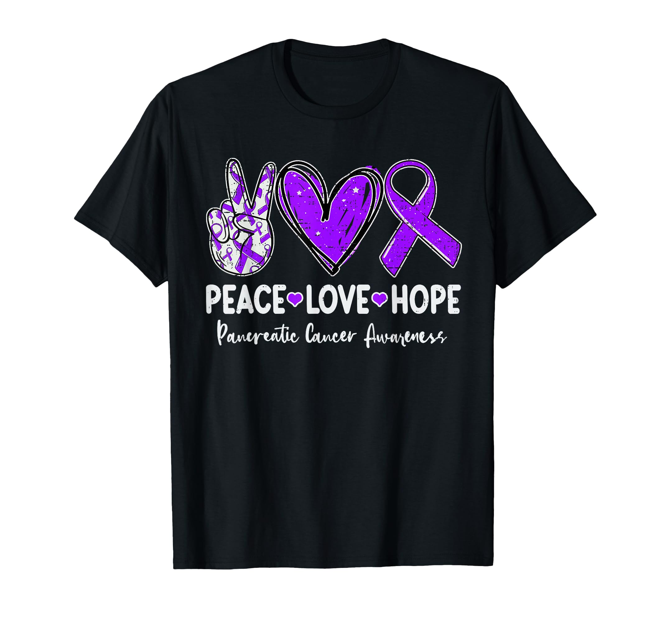 Peace Love Hope Pancreatic Cancer T-Shirt - Streetwear Style Unisex - T-Shirt, Sweatshirt, Hoodie