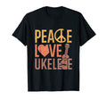 Ukulele Peace Love Ukelele T-Shirt - Minimalist Print Unisex - T-Shirt, Sweatshirt, Hoodie