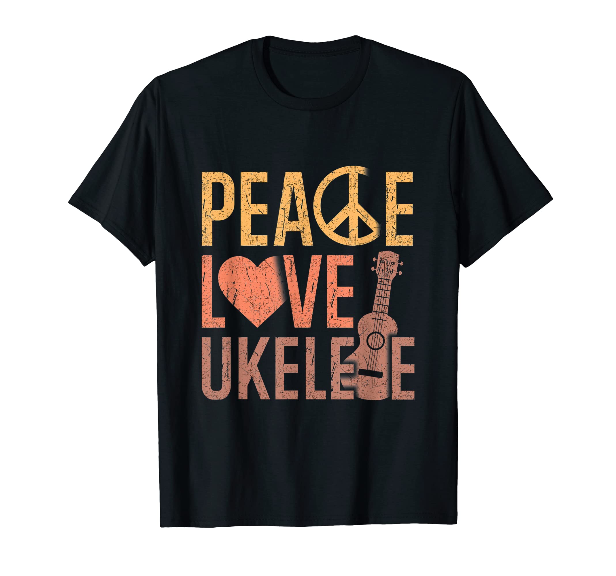 Ukulele Peace Love Ukelele T-Shirt - Minimalist Print Unisex - T-Shirt, Sweatshirt, Hoodie