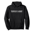 Physically Virgin Mentally Whore Y2K Hoodie - Minimalist Print for Adults - T-Shirt, Sweatshirt, Hoodie