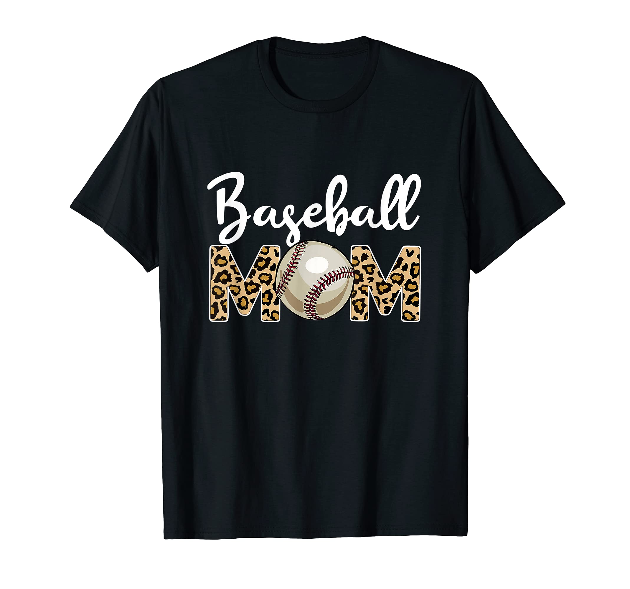 Baseball Mom Leopard Funny T-Shirt - Casual Everyday Wear for Adults - T-Shirt, Sweatshirt, Hoodie
