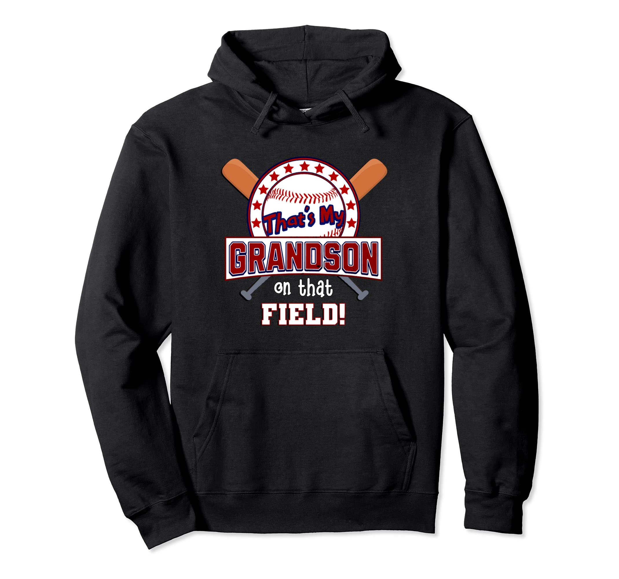 Baseball Thats My Grandson That Field Hoodie - Minimalist Print for Adults - T-Shirt, Sweatshirt, Hoodie