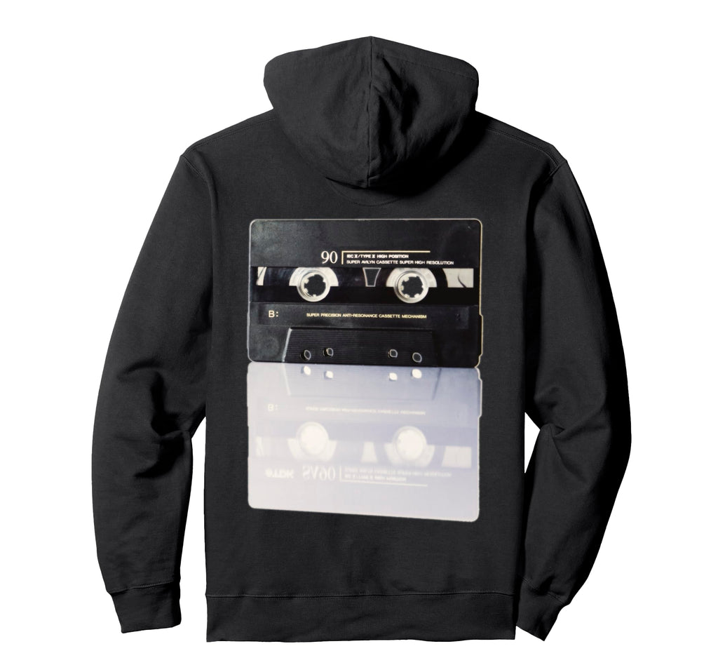 Cassette Tape Reflection Hoodie - Custom Art Print Unisex - T-Shirt, Sweatshirt, Hoodie