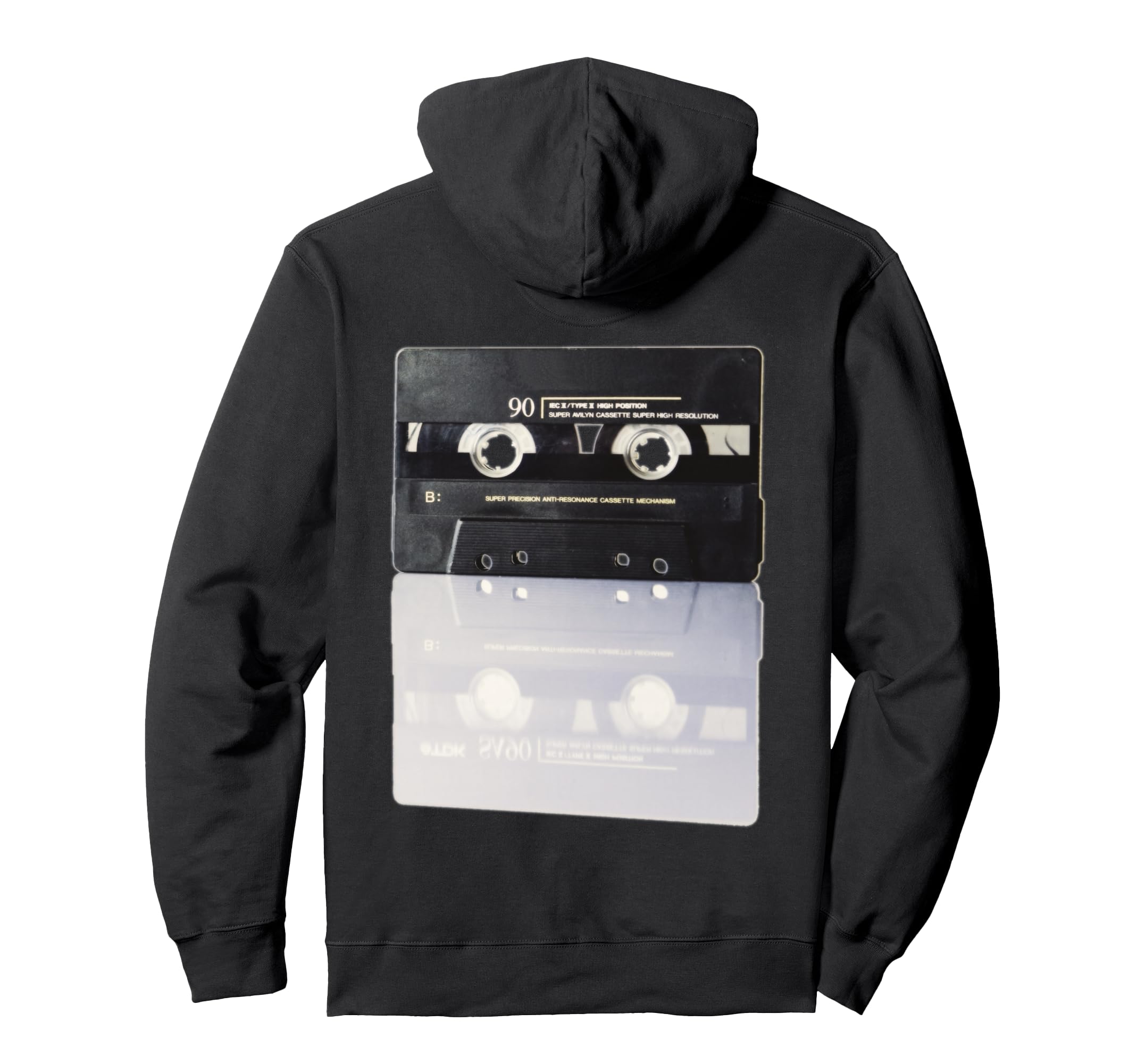 Cassette Tape Reflection Hoodie - Custom Art Print Unisex - T-Shirt, Sweatshirt, Hoodie