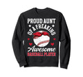 Proud Aunt Baseball Player Auntie Sweatshirt - Aesthetic Graphic Unisex - T-Shirt, Sweatshirt, Hoodie