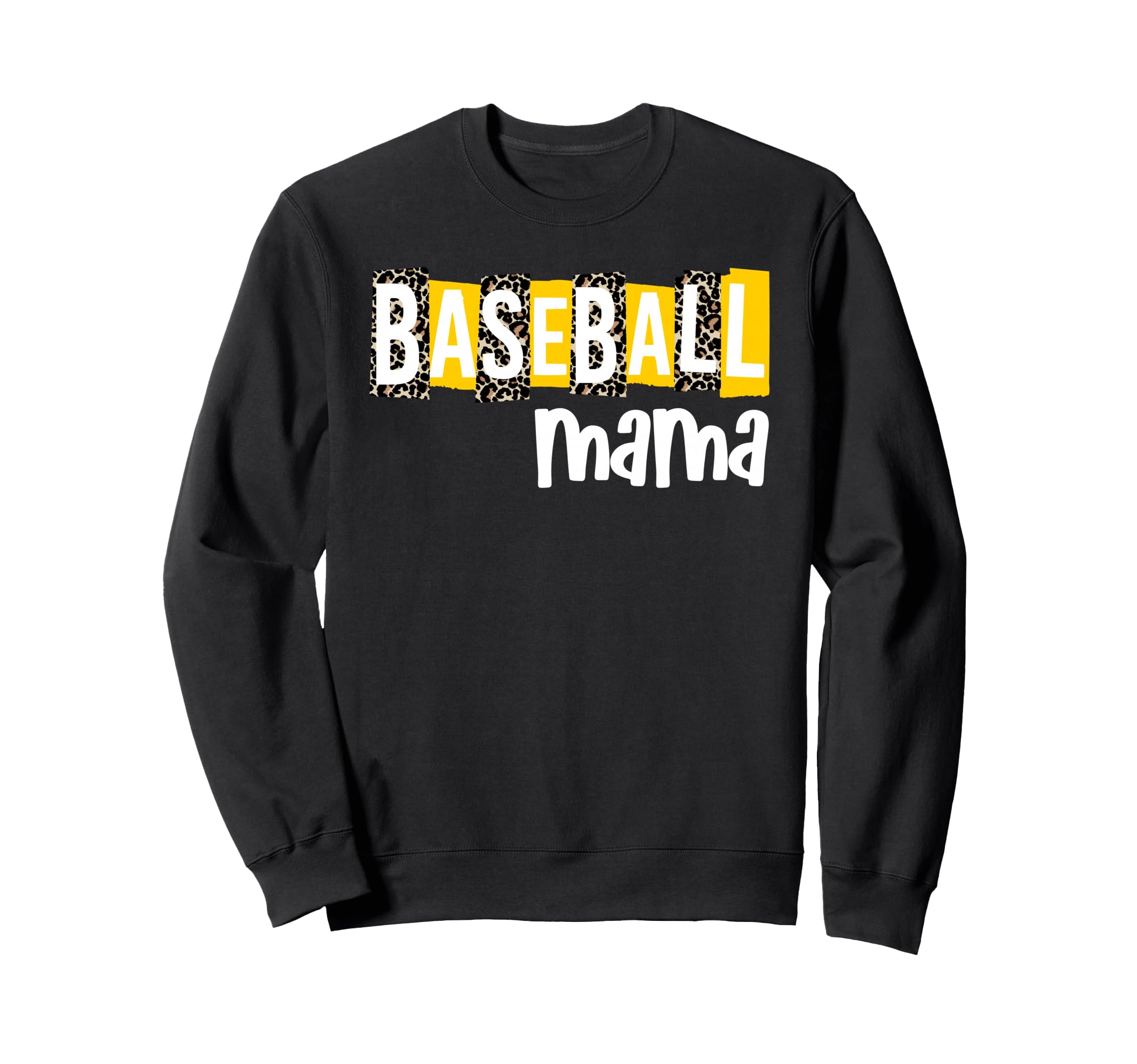 Baseball Mama Yellow Leopard Sweatshirt - Novelty Apparel Men Women - T-Shirt, Sweatshirt, Hoodie