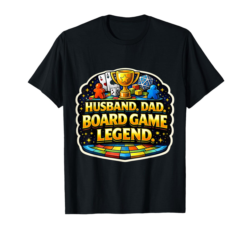 Husband Dad Boardgame Legend Fathers T-Shirt - Graphic Print for Adults - T-Shirt, Sweatshirt, Hoodie