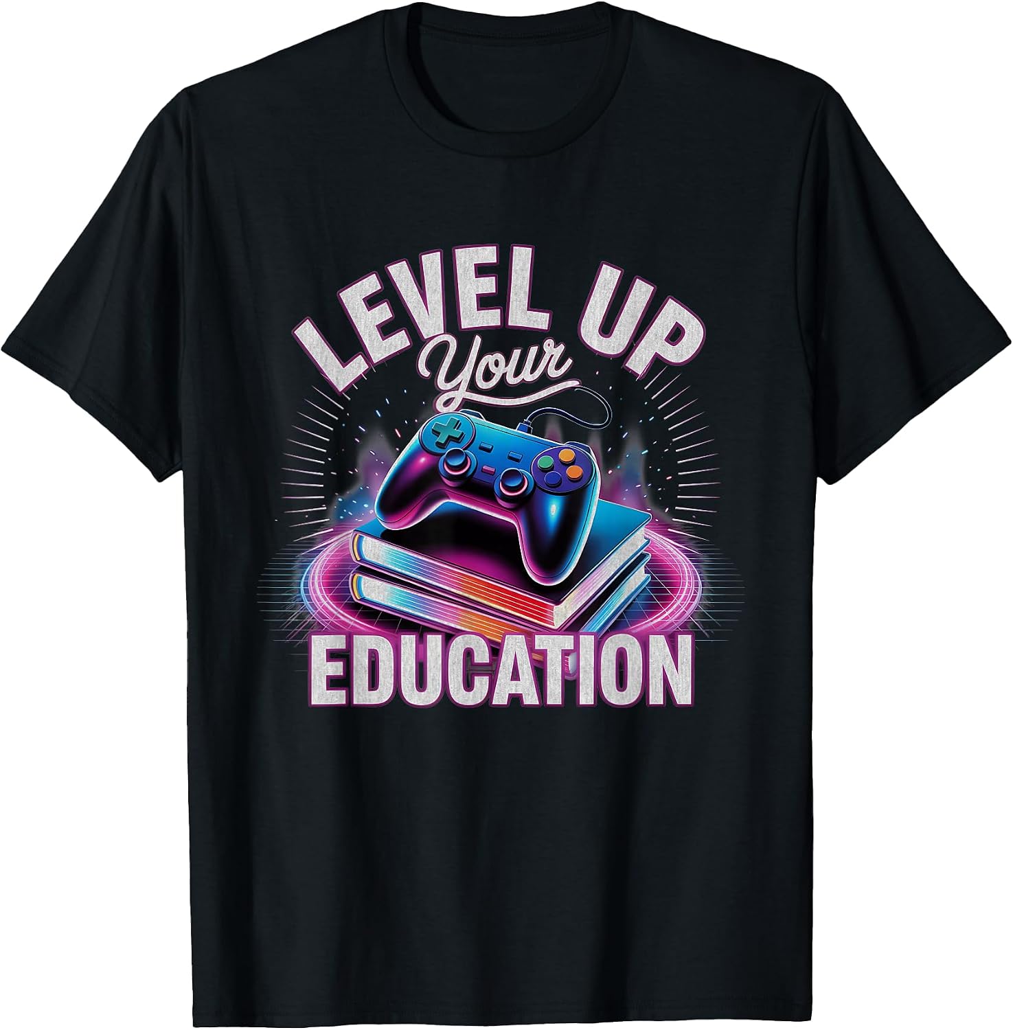Level Up Your Education Gaming Teacher Student - Adult & Kids T-Shirts, Sweatshirts & Hoodies apparel design preview 1