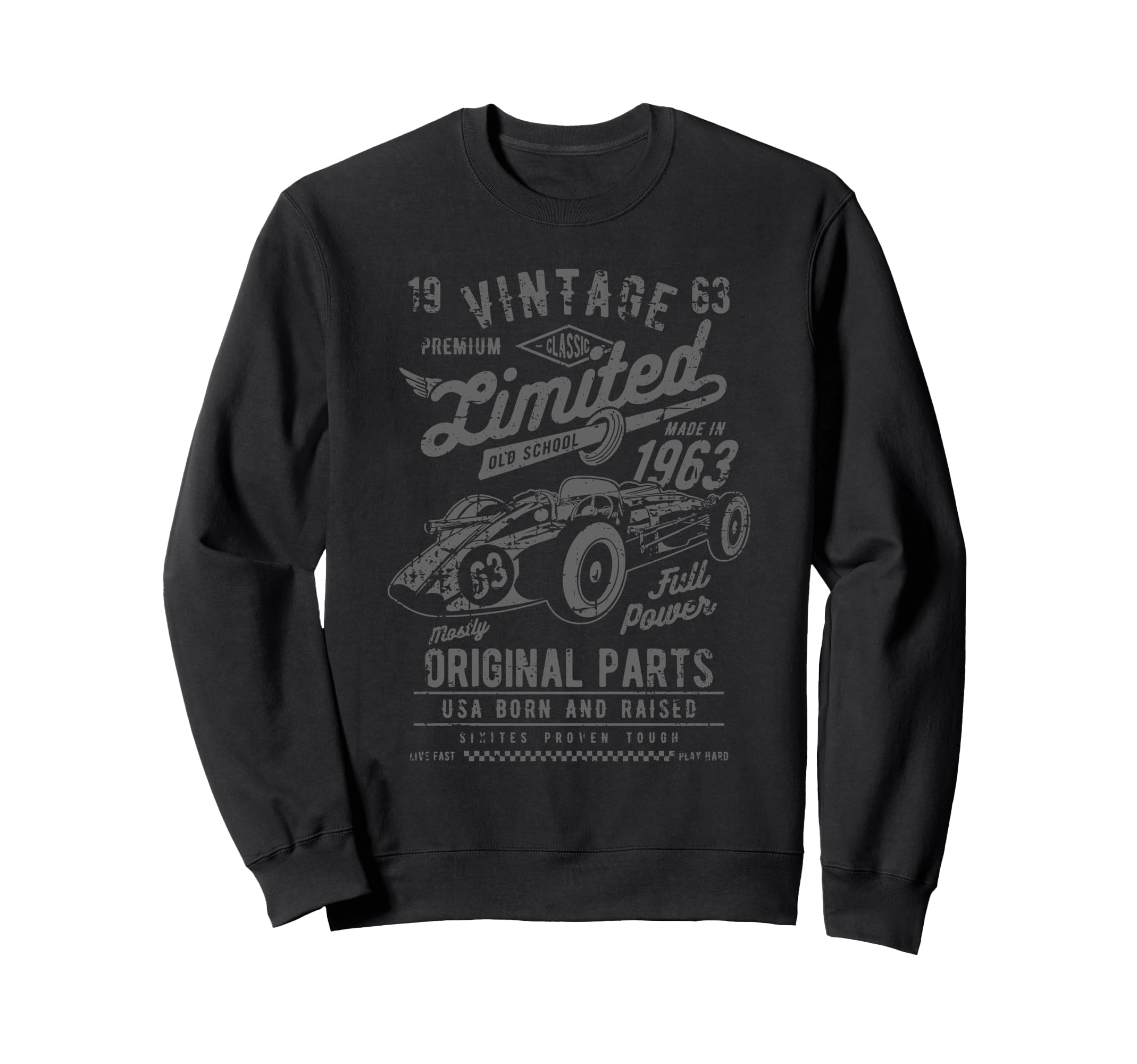 Race Car Distressed Sweatshirt - Trendy Graphic Men Women - T-Shirt, Sweatshirt, Hoodie