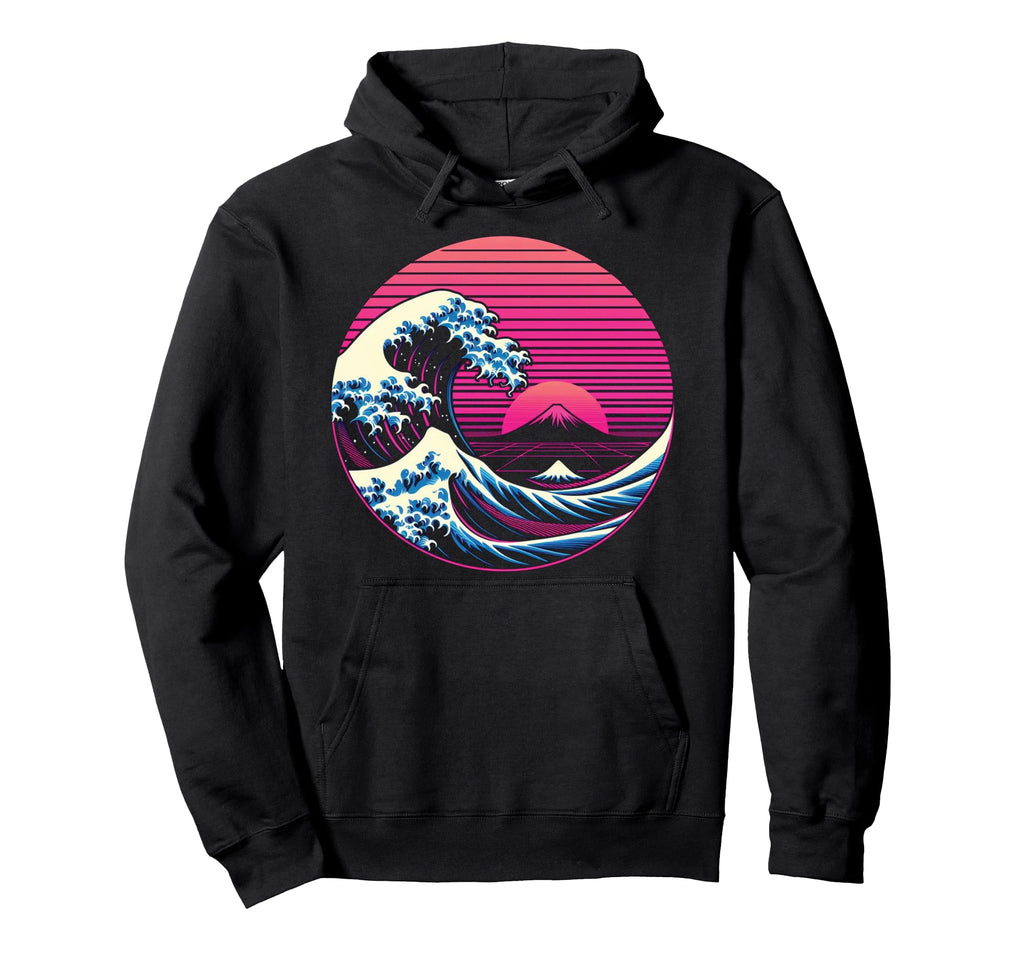 Great Wave Off Kanagawa Vaporwave Hoodie - Casual Everyday Wear Men Women - T-Shirt, Sweatshirt, Hoodie