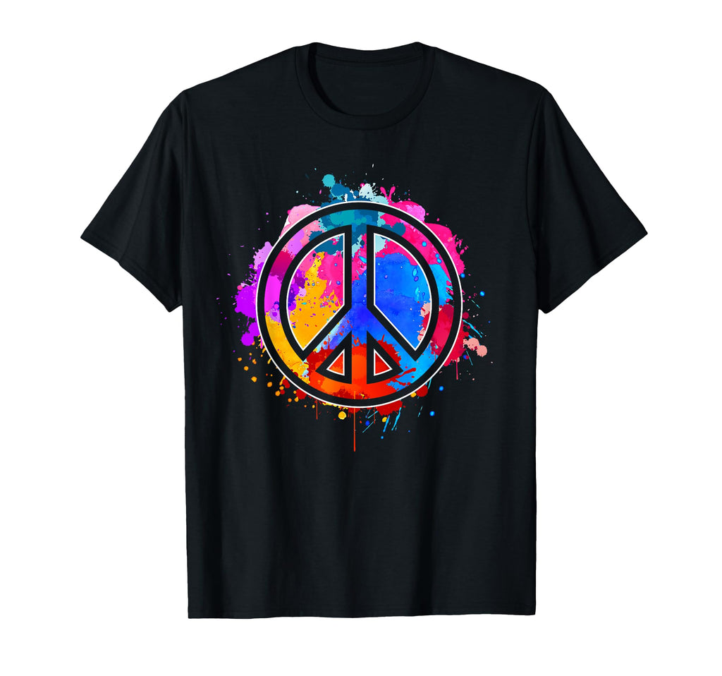 Tie Dye Flowered Peace Sign T-Shirt - Casual Everyday Wear for Adults - T-Shirt, Sweatshirt, Hoodie