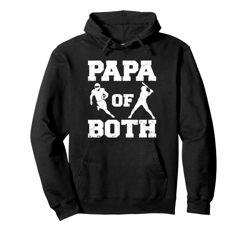 Papa Both Funny Football Baseball Papa Hoodie - Minimalist Print for Adults - T-Shirt, Sweatshirt, Hoodie