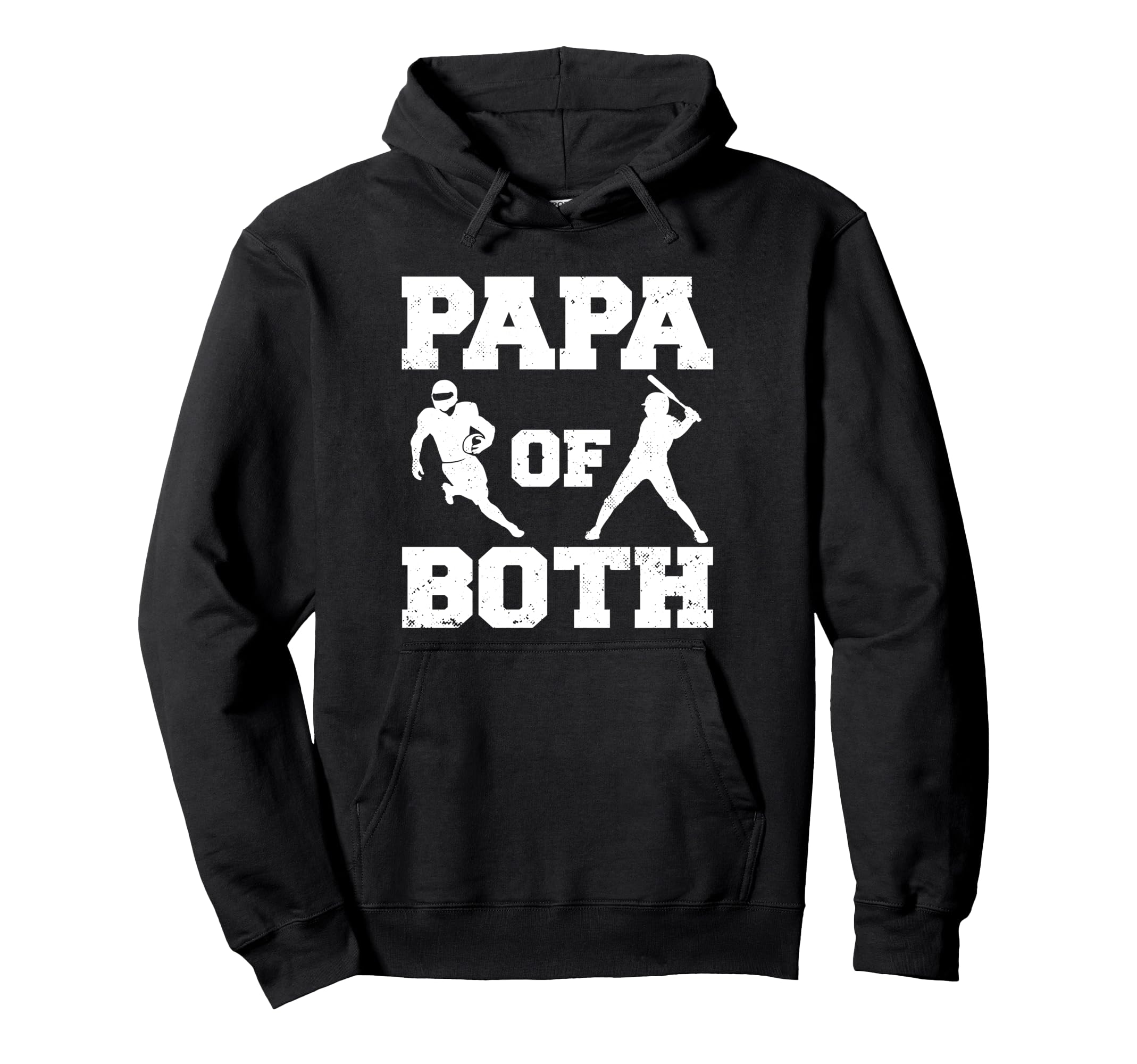 Papa Both Funny Football Baseball Papa Hoodie - Minimalist Print for Adults - T-Shirt, Sweatshirt, Hoodie