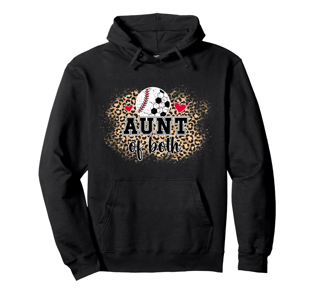 Aunt Both Leopard Baseball Soccer Hoodie - Casual Everyday Wear for Adults - T-Shirt, Sweatshirt, Hoodie