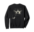 Cat Smoking Pipe Glasses Meme Sweatshirt - Minimalist Print for Adults - T-Shirt, Sweatshirt, Hoodie