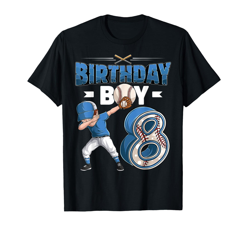 Dabbing 8 Year Old Baseball Player T-Shirt - Fun Novelty Design Men Women - T-Shirt, Sweatshirt, Hoodie