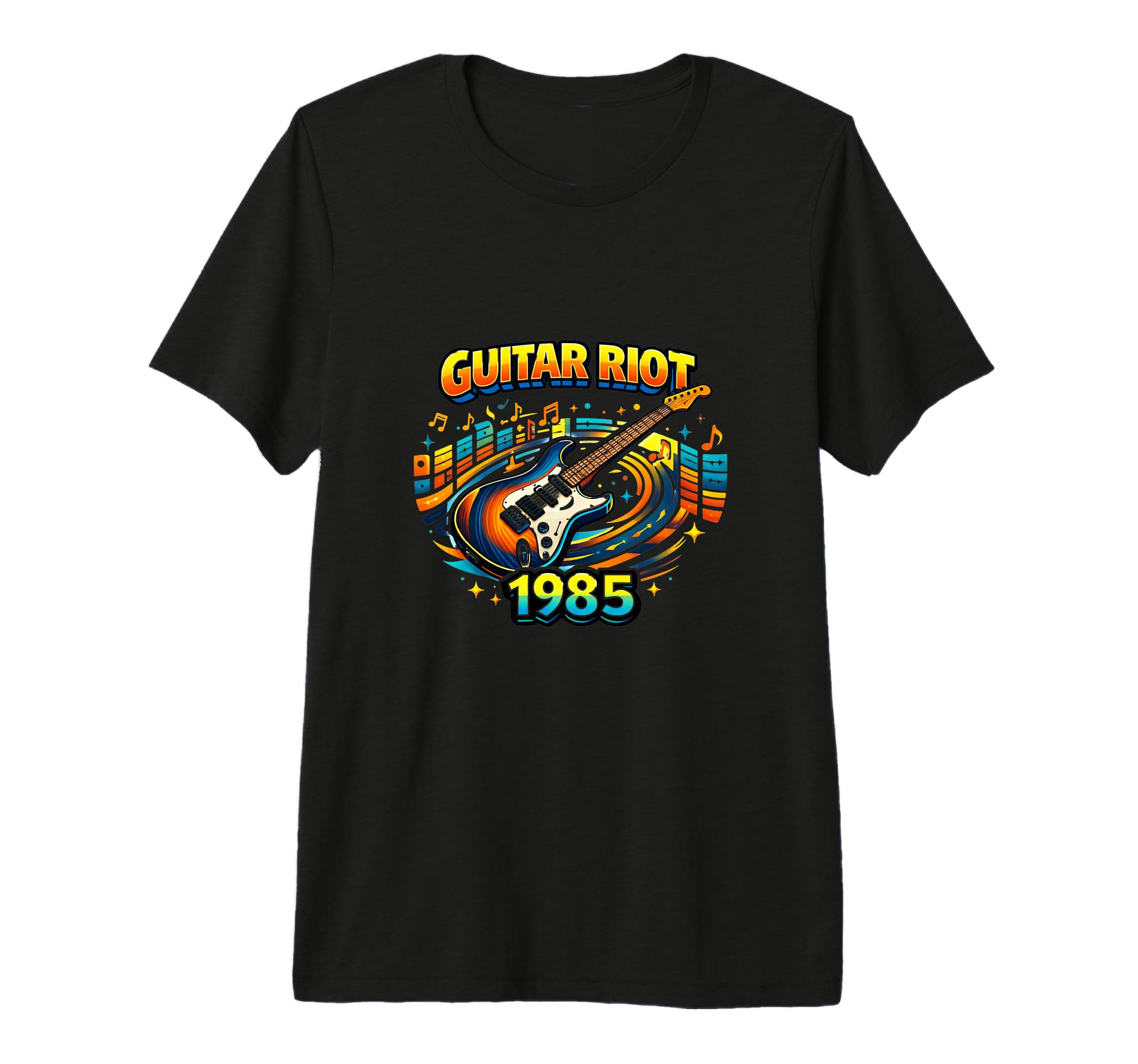 Guitar Music Lover Rock 1985 Tri T-Shirt - Casual Everyday Wear Unisex - T-Shirt, Sweatshirt, Hoodie