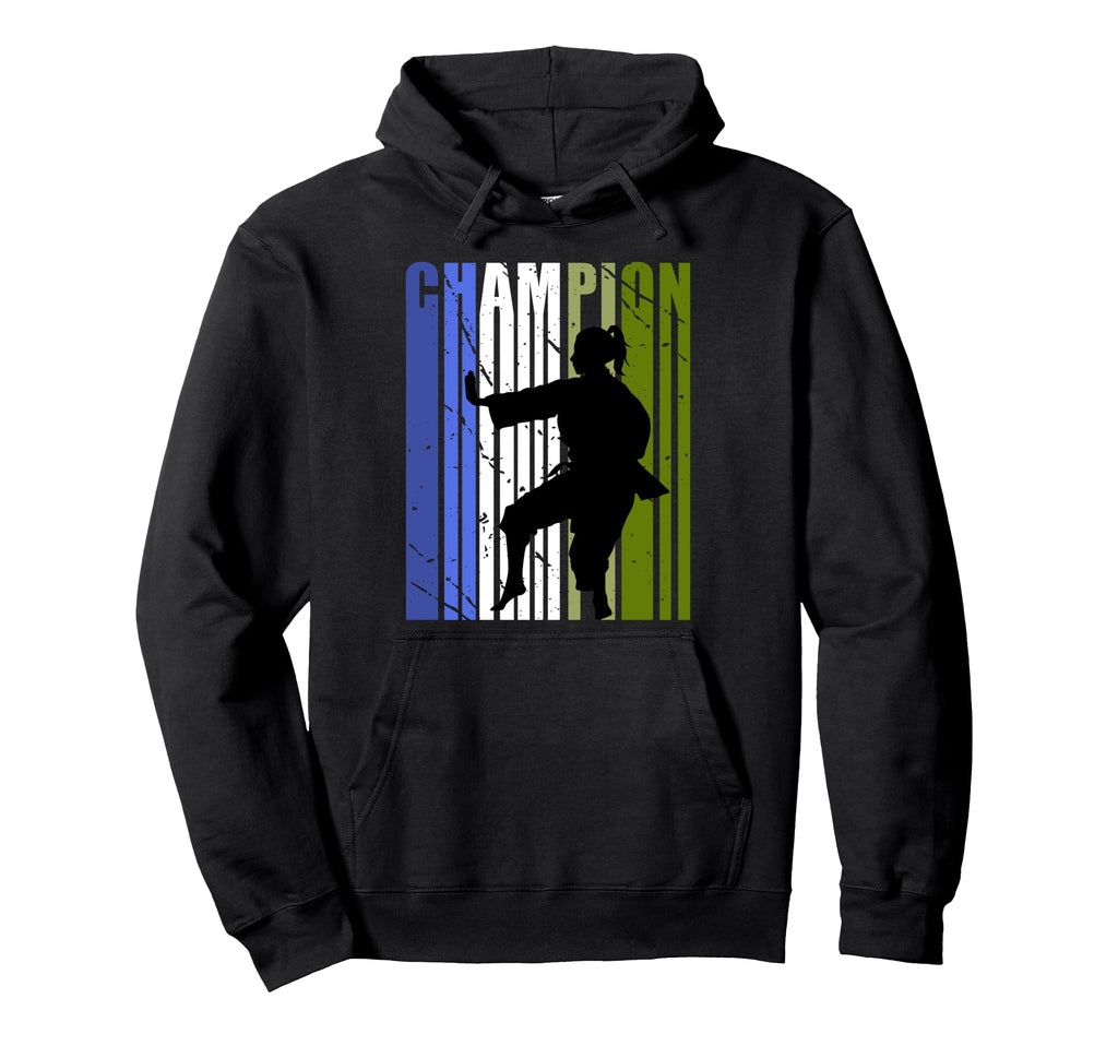 Blue Green Karate Birthday Distressed Hoodie - Graphic Print for Adults - T-Shirt, Sweatshirt, Hoodie
