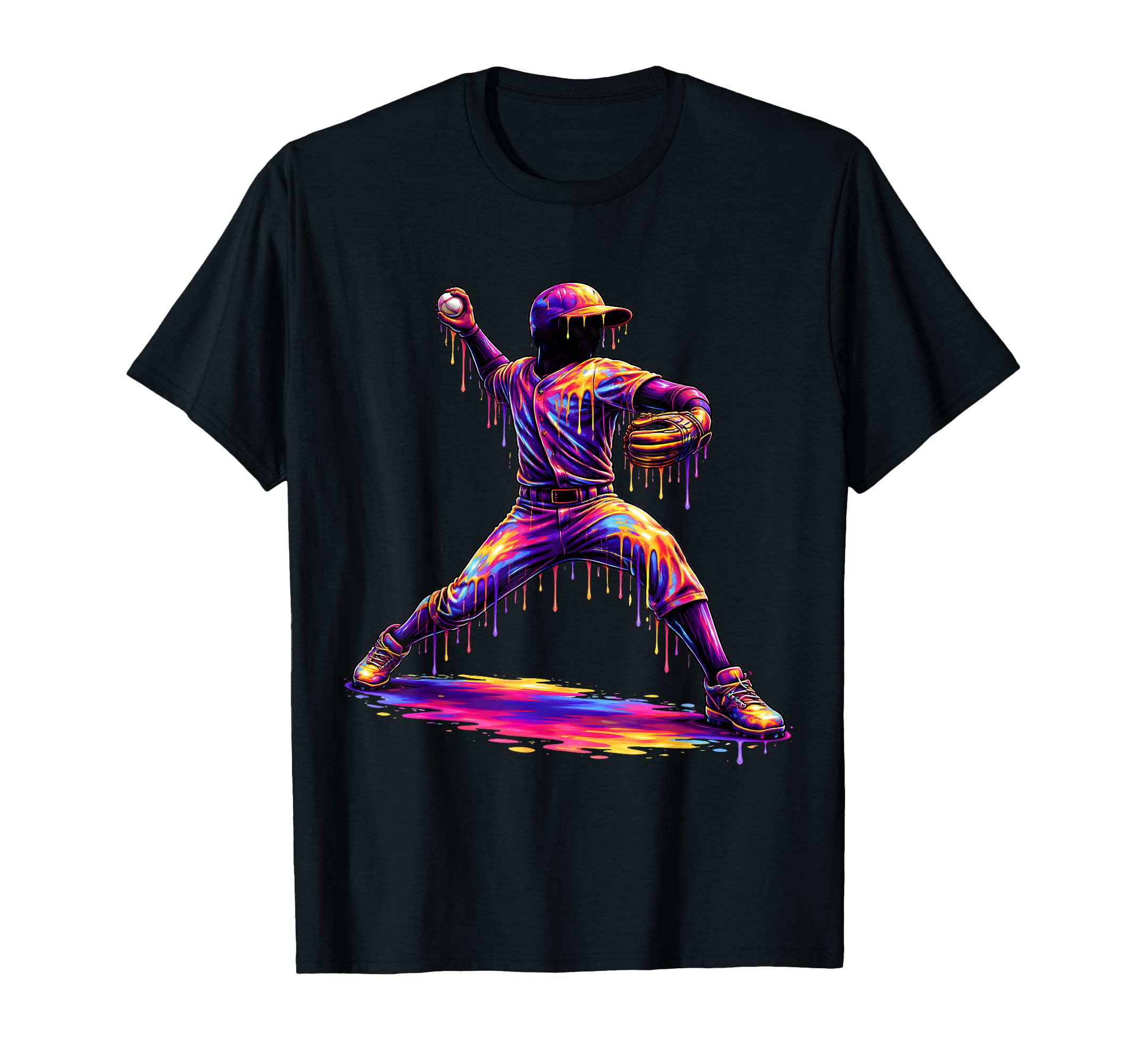 Baseball Drip Pitcher Ice Cream Dripping T-Shirt - Minimalist Print Unisex - T-Shirt, Sweatshirt, Hoodie