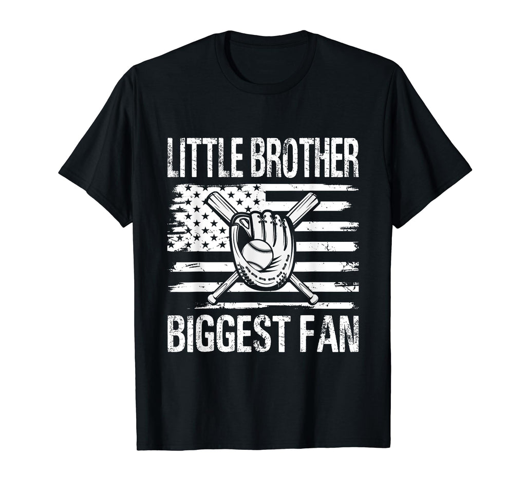 Little Brother Biggest Fan Baseball T-Shirt - Custom Art Print for Adults - T-Shirt, Sweatshirt, Hoodie
