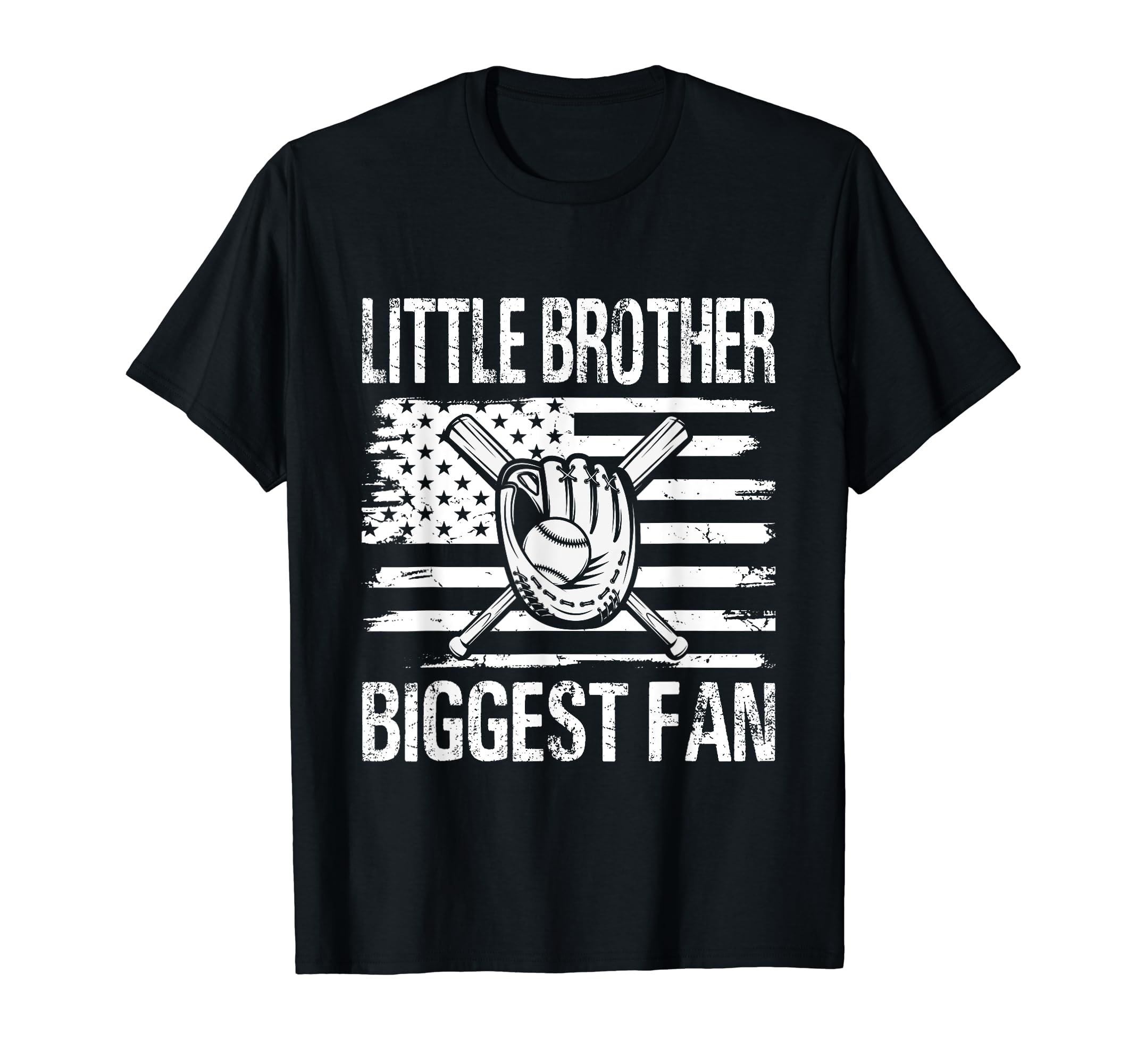 Little Brother Biggest Fan Baseball T-Shirt - Custom Art Print for Adults - T-Shirt, Sweatshirt, Hoodie